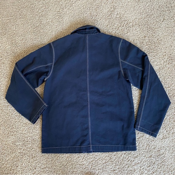 Nike Men's 100% Cotton Obsidian Streetwear Chore Loose fit Pocket Collared Coat - Picture 6 of 7